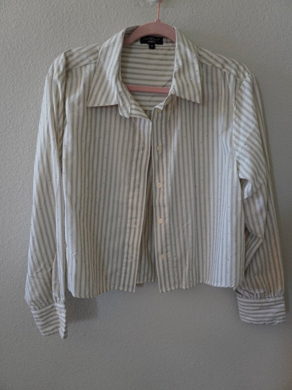Velvet Heart Crop Button Down with Sparkles